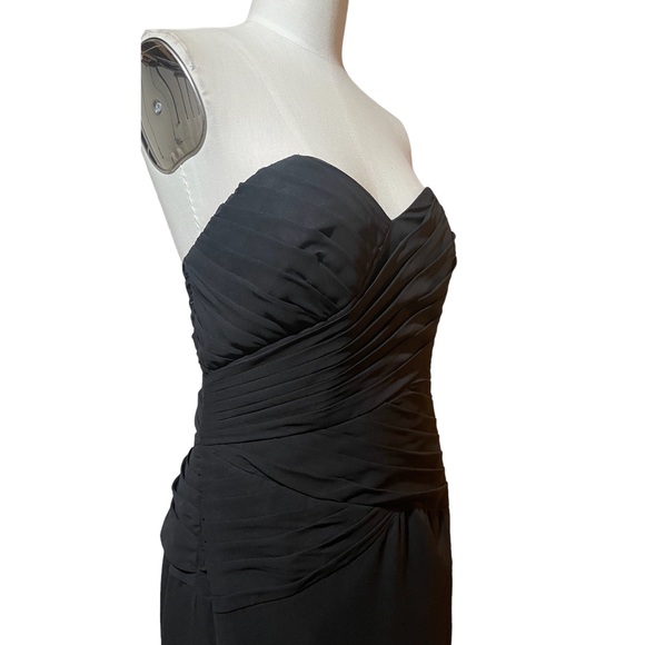 ❤️ NWT! Alfred Angelo Black Chiffon Draped Strapless Dress - Picture 5 of 10